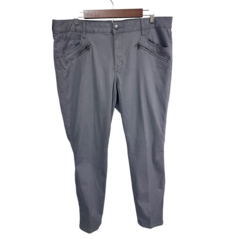 a.n.a 18W (34) Grey Plus Zip Jegging Women's Mid Rise Skinny‎ Stretch Casual